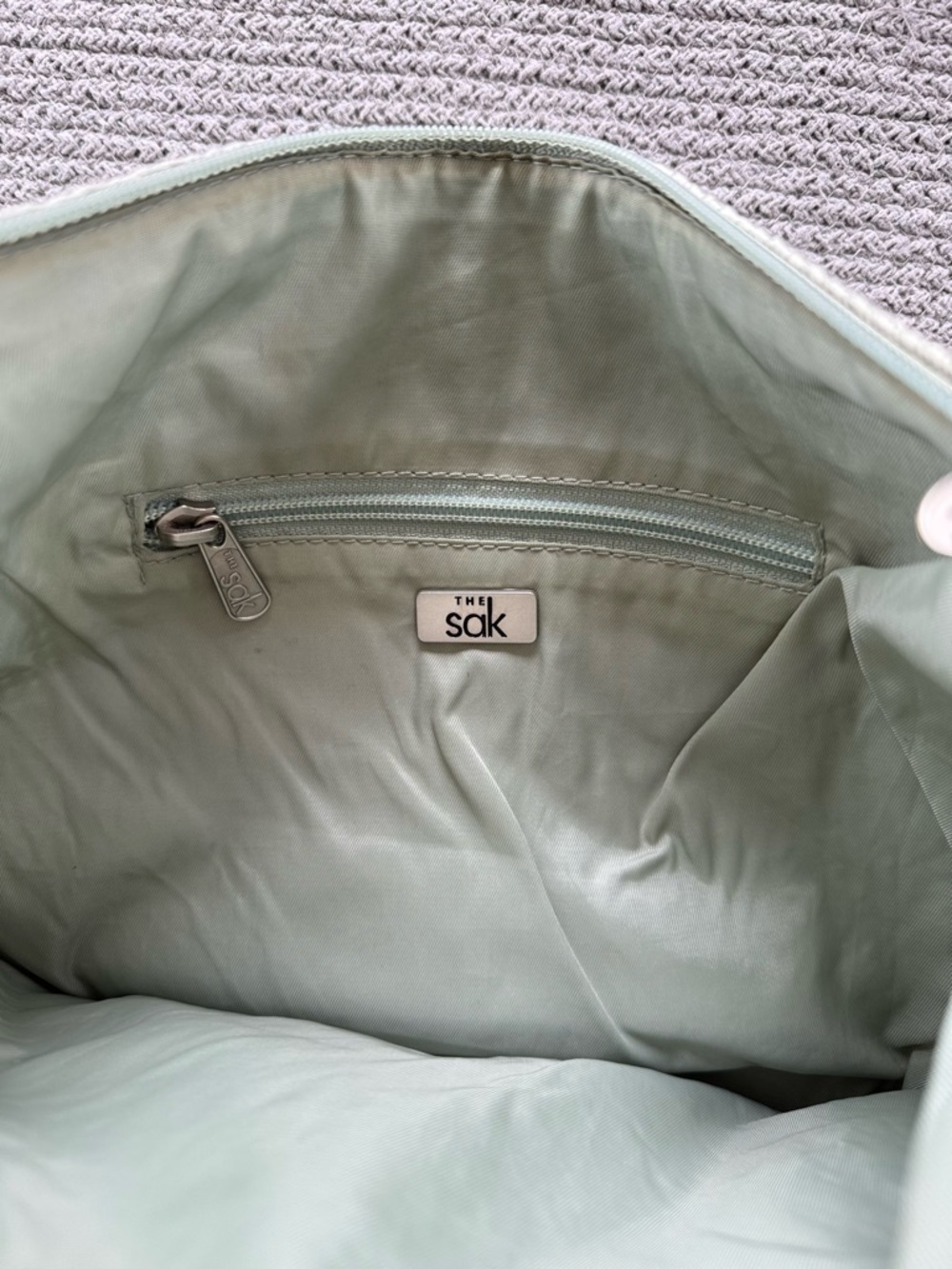 The Sak Mint Sage Green Crochet Shoulder Bag Purse - Picture 3 of 16